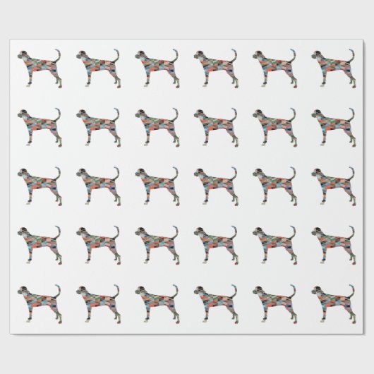 Treeing Walker Coonhound Geometric Silhouette Cadeaupapier (Vlak)