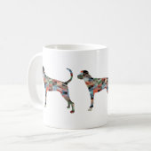 Treeing Walker Coonhound Geometric Silhouette Koffiemok (Voorkant links)