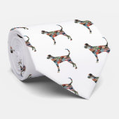 Treeing Walker Coonhound Geometric Silhouette Stropdas (Opgerold)