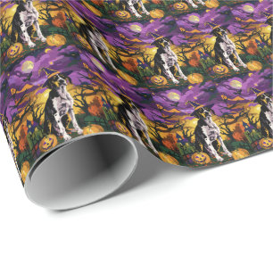 Treeing Walker Coonhound Halloween Heks Pompoen Cadeaupapier