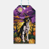 Treeing Walker Coonhound Halloween Witch Pumpkin Cadeaulabel (Achterkant)