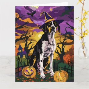 Treeing Walker Coonhound Halloween Witch Pumpkin Kaart