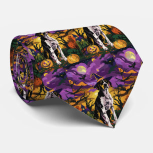 Treeing Walker Coonhound Halloween Witch Pumpkin Stropdas