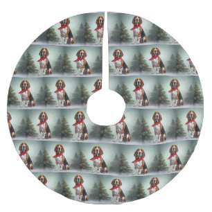 Treeing Walker Coonhound-hond in Sneeuw Kerstmis Kerstboom Rok