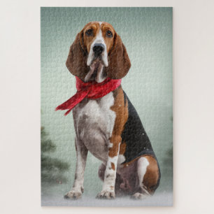 Treeing Walker Coonhound-hond in Sneeuw Kerstmis Legpuzzel
