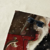 Treeing Walker Coonhound Hond Kerstfeest Strandlaken (In situ)