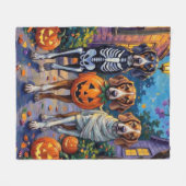 Treeing Walker Coonhound In Halloween Costumes Fleece Deken (Voorkant (Horizontaal))
