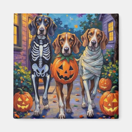 Treeing Walker Coonhound In Halloween Costumes Magneet (Voorkant)