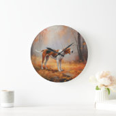 Treeing Walker Coonhound in herfstbladeren val Grote Klok (Huis)