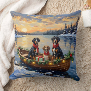 Treeing Walker Coonhound Kerstboot Vakantie Kussen