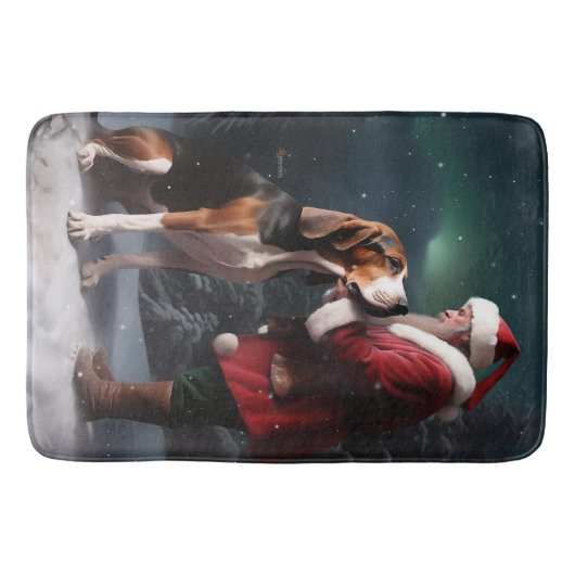 Treeing Walker Coonhound Kerstman Kerstmis Badmat (Voorkant)