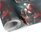 Treeing Walker Coonhound Kerstman Kerstmis Cadeaupapier (Rol Hoek)