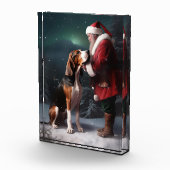 Treeing Walker Coonhound Kerstman Kerstmis Fotoblokken (Rechts)