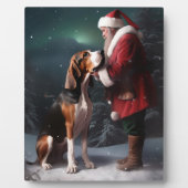 Treeing Walker Coonhound Kerstman Kerstmis Fotoplaat (Voorkant)