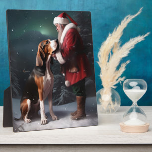 Treeing Walker Coonhound Kerstman Kerstmis Fotoplaat
