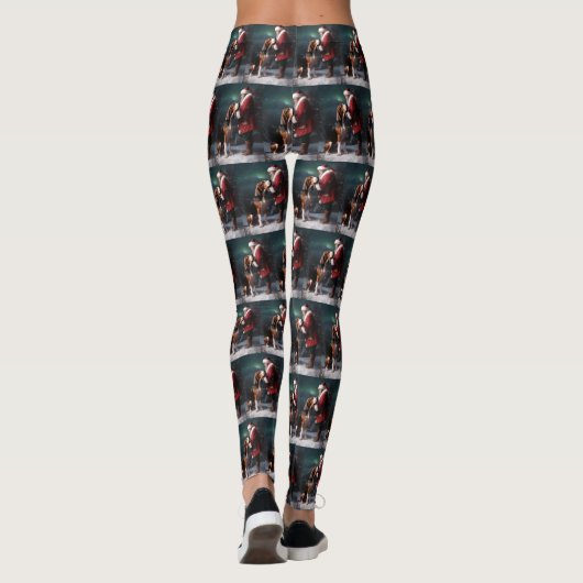 Treeing Walker Coonhound Kerstman Kerstmis Leggings (Achterkant)