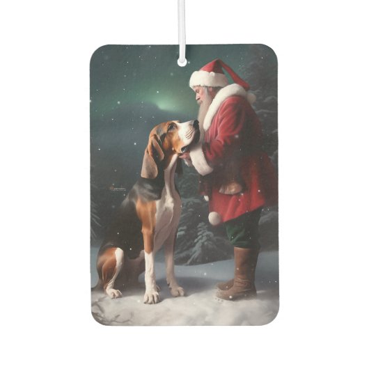 Treeing Walker Coonhound Kerstman Kerstmis Luchtverfrisser (Voorkant)
