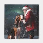 Treeing Walker Coonhound Kerstman Kerstmis Magneet (Voorkant)