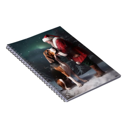Treeing Walker Coonhound Kerstman Kerstmis Notitieboek (Rechterzijde)
