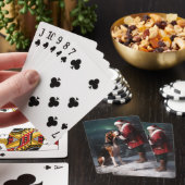 Treeing Walker Coonhound Kerstman Kerstmis Pokerkaarten (Insitu)