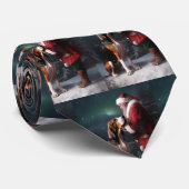 Treeing Walker Coonhound Kerstman Kerstmis Stropdas (Opgerold)