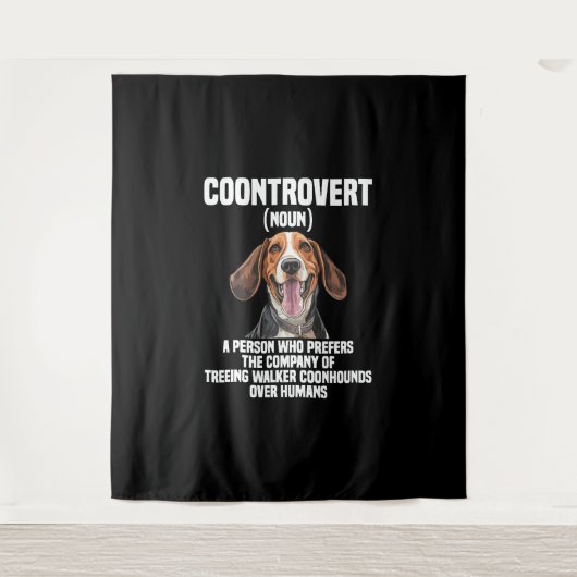 Treeing Walker Coonhound Lover Dog Controvert Wandkleed (Voorkant)