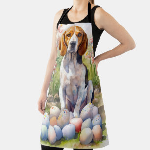Treeing Walker Coonhound met Pasen Eieren Vakantie Schort