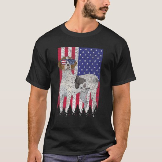 Treeing Walker Coonhound Patriotic Dog Pride Ameri T-shirt (Voorkant)