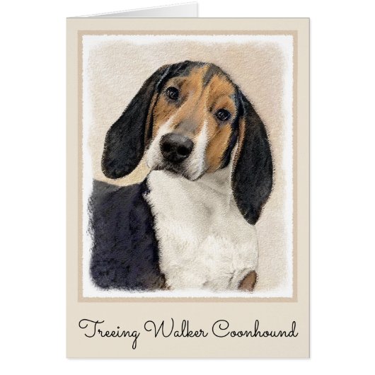 Treeing Walker Coonhound Peinture - Art original (Devant)