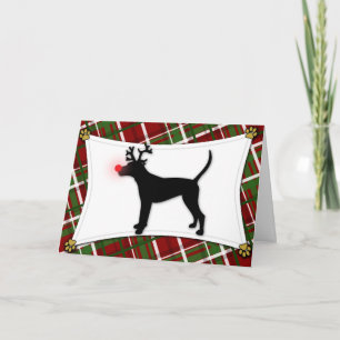 Treeing Walker Coonhound Rendier Christmas Kaart