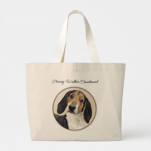 Treeing Walker Coonhound Schilderen Originele Hond Grote Tote Bag (Achterkant)