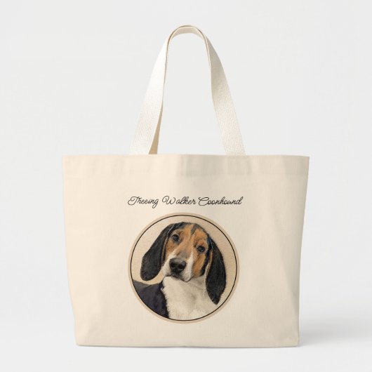 Treeing Walker Coonhound Schilderen Originele Hond Grote Tote Bag (Voorkant)