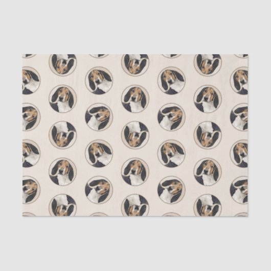 Treeing Walker Coonhound Schilderen Originele Hond Tissuepapier (Voorkant)