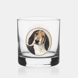 Treeing Walker Coonhound Schilderij - Originele Ku Whisky Glas