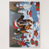 Treeing Walker Coonhound Snow met kerst Pet Legpuzzel (Verticaal)