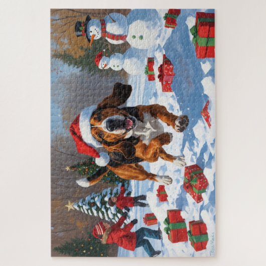 Treeing Walker Coonhound Snow met kerst Pet Legpuzzel (Verticaal)