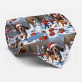 Treeing Walker Coonhound Snow met kerst Pet Stropdas (Opgerold)