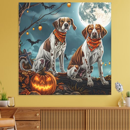 Treeing Walker Halloween Spoken Spook Canvas Afdruk (Insitu (Woonkamer))