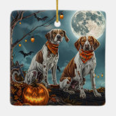 Treeing Walker Halloween Spoken Spook Keramisch Ornament (Achterkant)