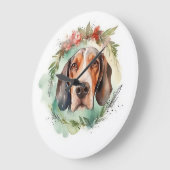 Treeing Walker Kerstkrans Feestelijke Pup Grote Klok (Hoek)