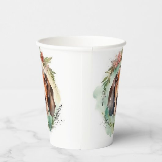 Treeing Walker Kerstkrans Feestelijke Pup Papieren Bekers (Rechts)