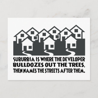 Treeless suburbia briefkaart
