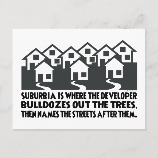 Treeless suburbia briefkaart (Voorkant)