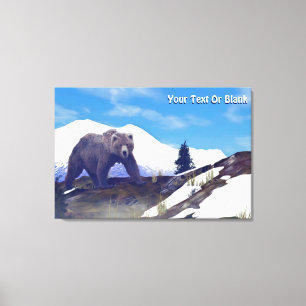 Treeline Grizzly Canvas Afdruk