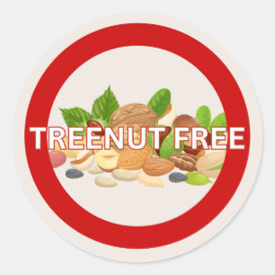 Treenut Gratis Voedsel Allergie Alert Classic Ronde Sticker