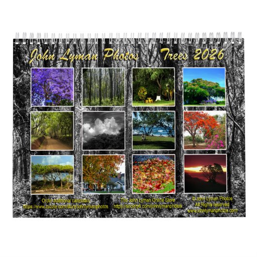 Trees 2026 Calendar Kalender (Achterkant)