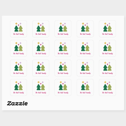 Trees and Twinkles Multi-Color Sticker (Feuille)