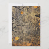 Trees Bats Jack-O' Lanterns Creepy Halloween Party Kaart (Achterkant)