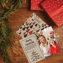 Trees Charm: Vrolijk Kerstfeest Foto Feestdagenkaart