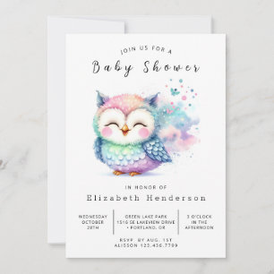 Trees Custom Owl Baby shower Kaart